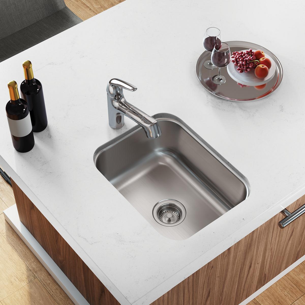 Elkay Dayton High - Quality 18 - Gauge 16 x 20 - 1/2 x 8 Single Bowl Undermount Bar Sink