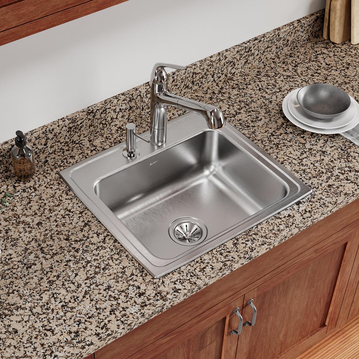 Elkay Celebrity 22 x 19.5 x 7.125 Stainless Steel Single Bowl Drop - in Kitchen Sink