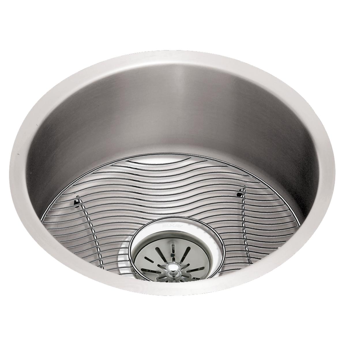 Elkay Lustertone Classic 14-3/8 x 14-3/8 x 6 Single Bowl Undermount Stainless Steel Sink Kit