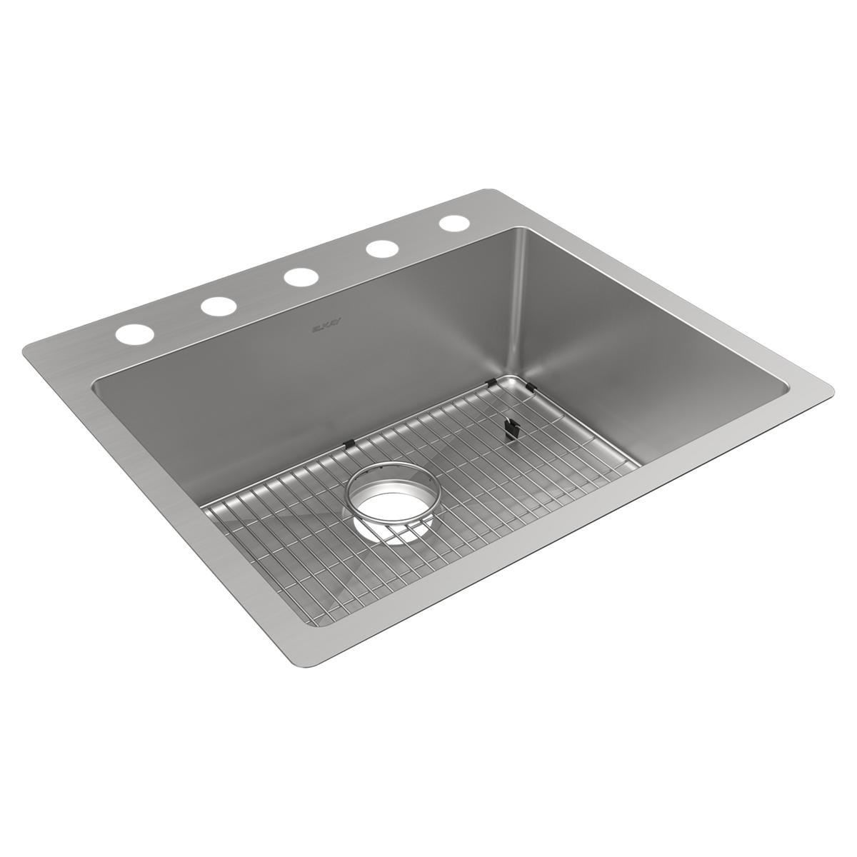 Elkay Crosstown 18 Gauge 25x22x9 Single - Bowl Dual - Mount Stainless Steel Sink Kit