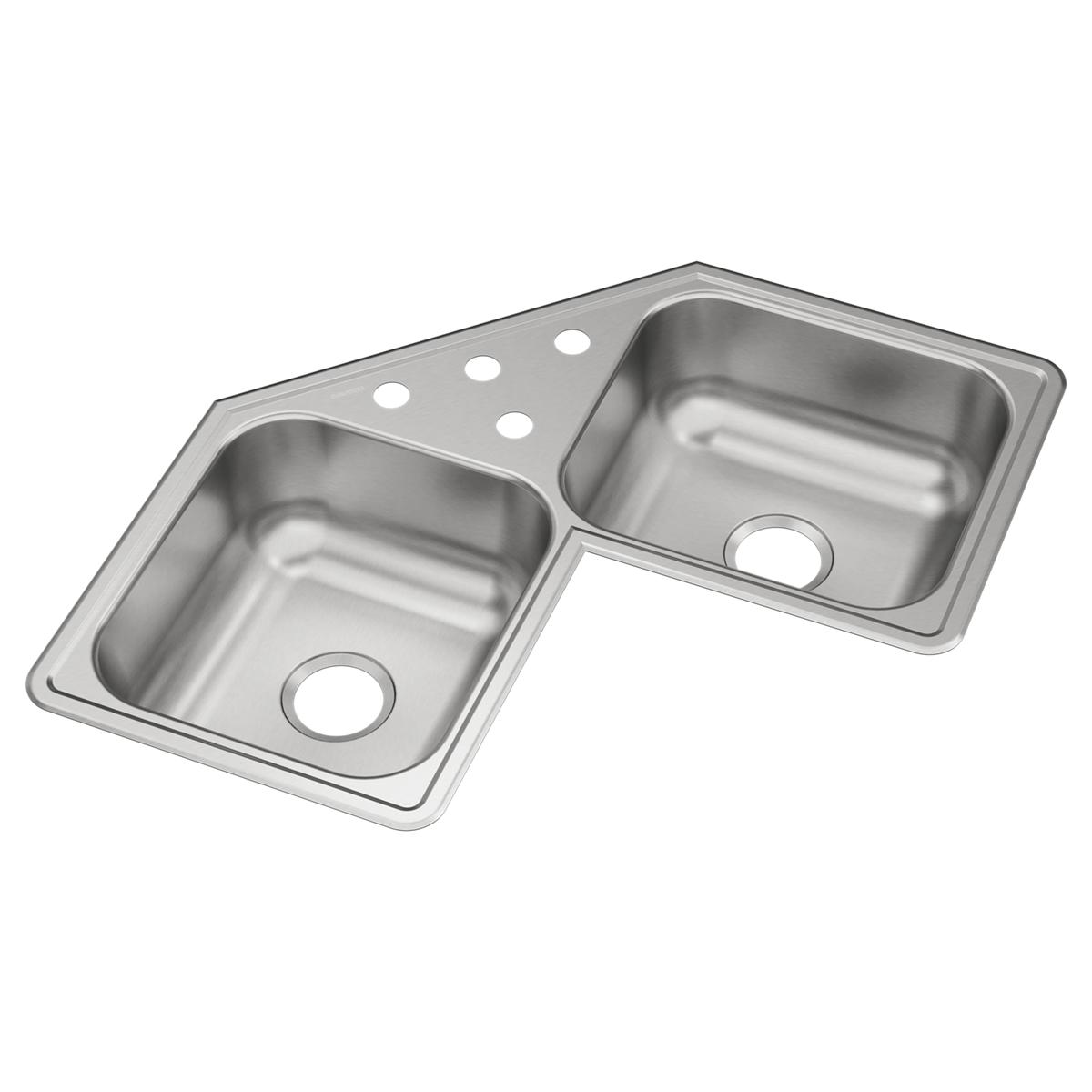 Elkay Dayton 31-7/8 x 31-7/8 x 7 High - quality Equal Double Bowl Corner Sink for Kitchen