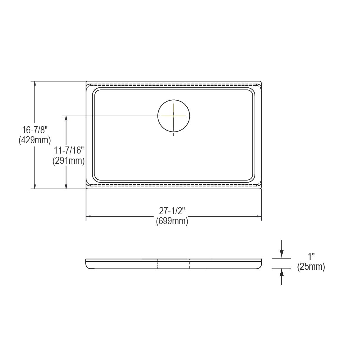 Elkay Sustainable Hardwood Cutting Board - 27-1/2 x 16-7/8 x 1
