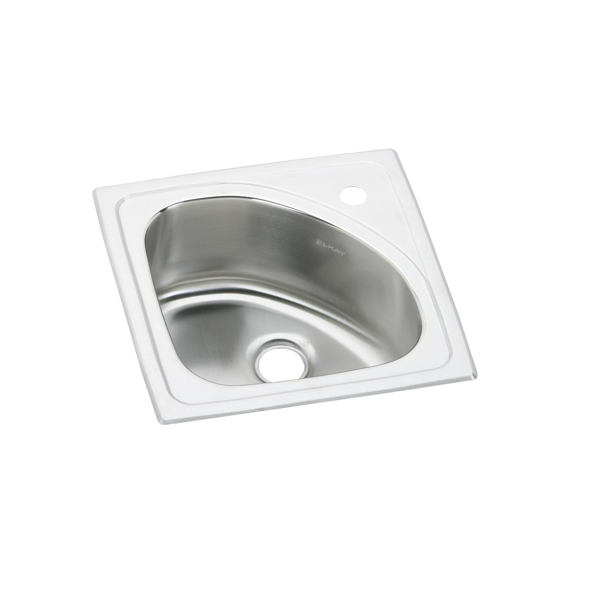 Elkay Lustertone Classic 15 x 15 x 6-1/2 Stainless Steel Single Bowl Drop-in Bar Sink for Elegant Spaces