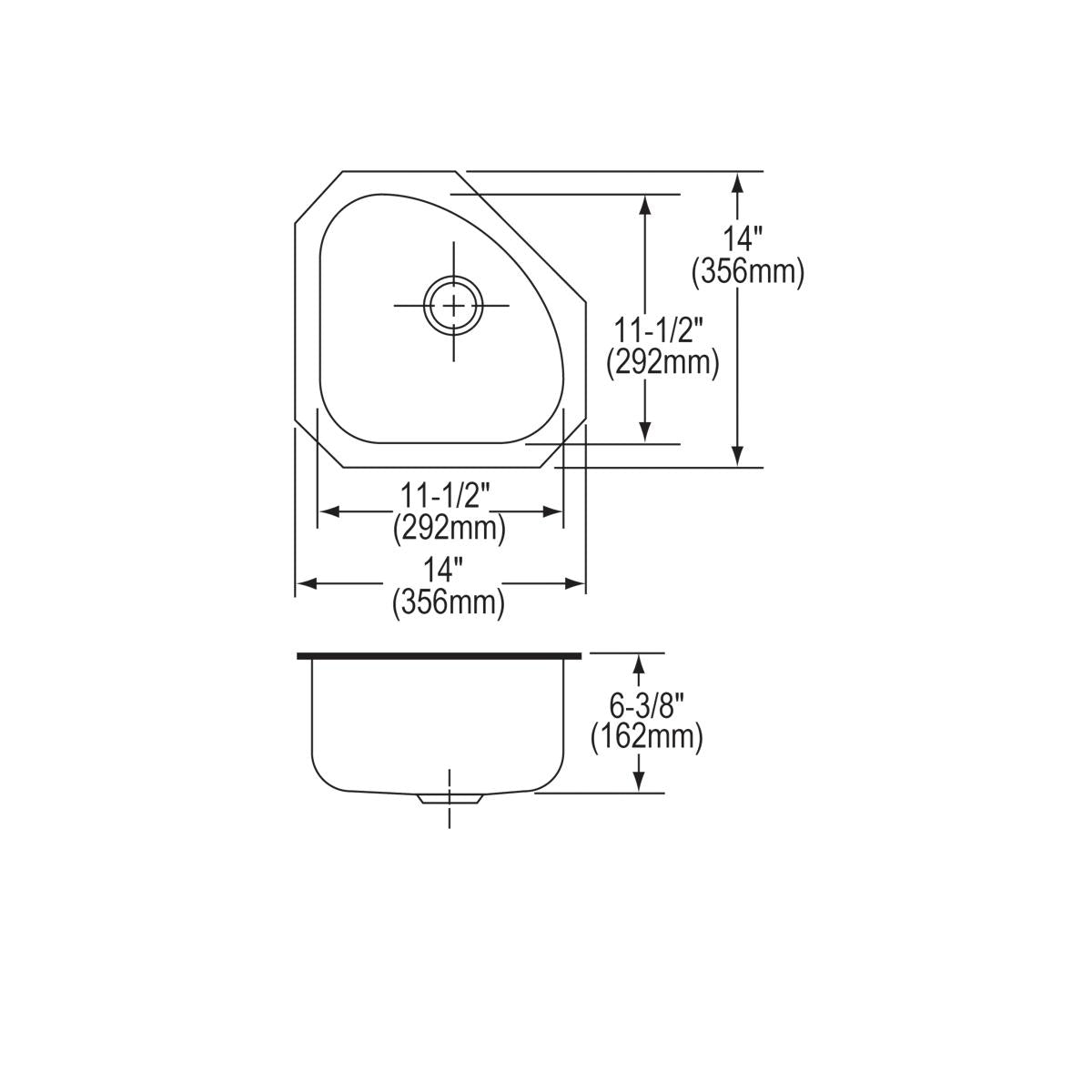 Elkay Lustertone Classic Premium 14 x 14 x 6-3/8 Inches Single Bowl Undermount Kitchen Sink for Elegant and Functional Kitchens