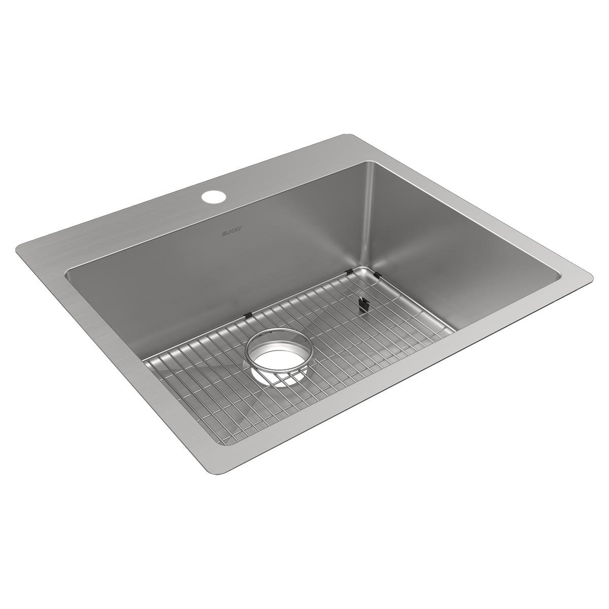 Elkay Crosstown 18 Gauge 25x22x9 Single - Bowl Dual - Mount Stainless Steel Sink Kit