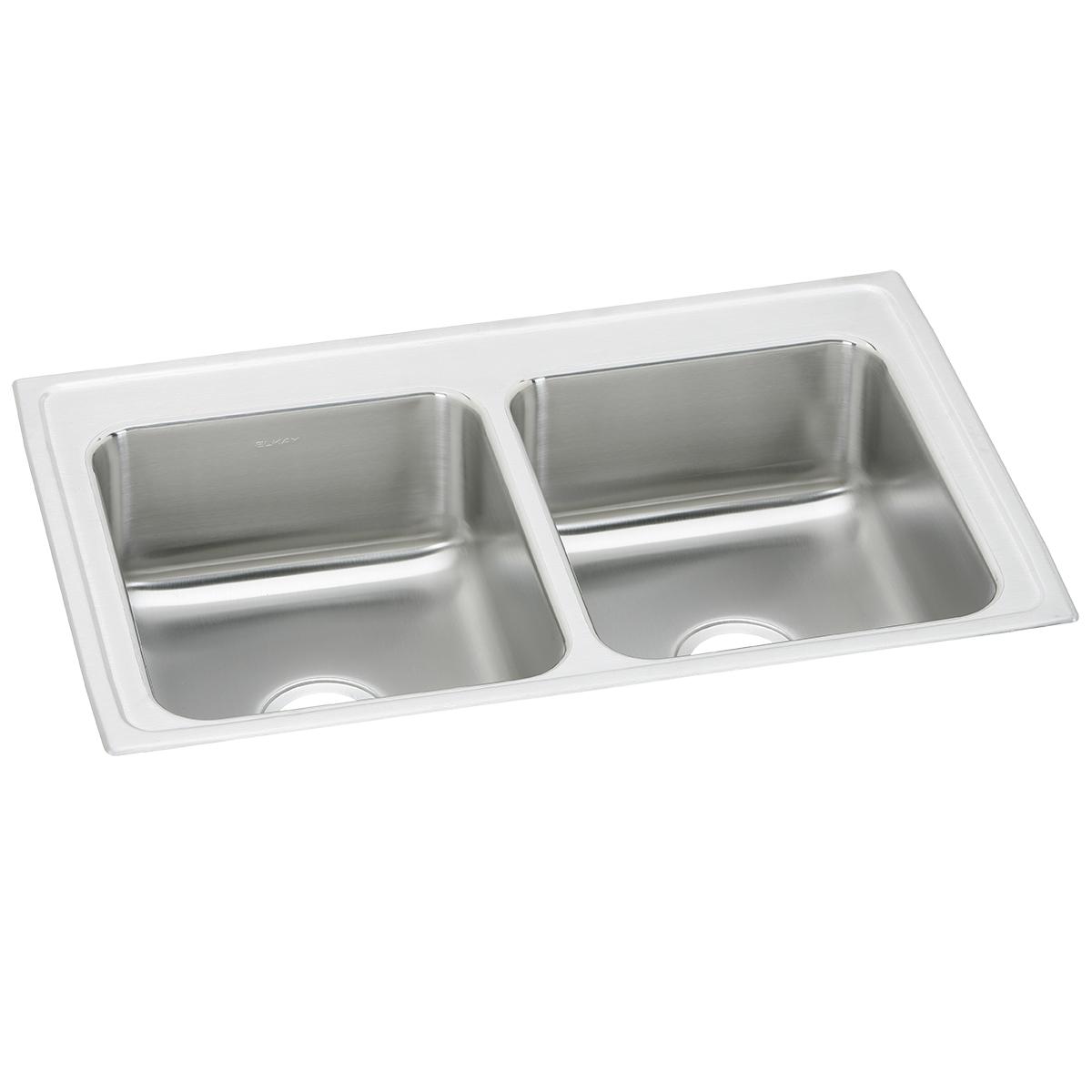 Elkay Celebrity 33 x 22 x 7-1/2 Equal Double Bowl Stainless Steel Drop-in Kitchen Sink
