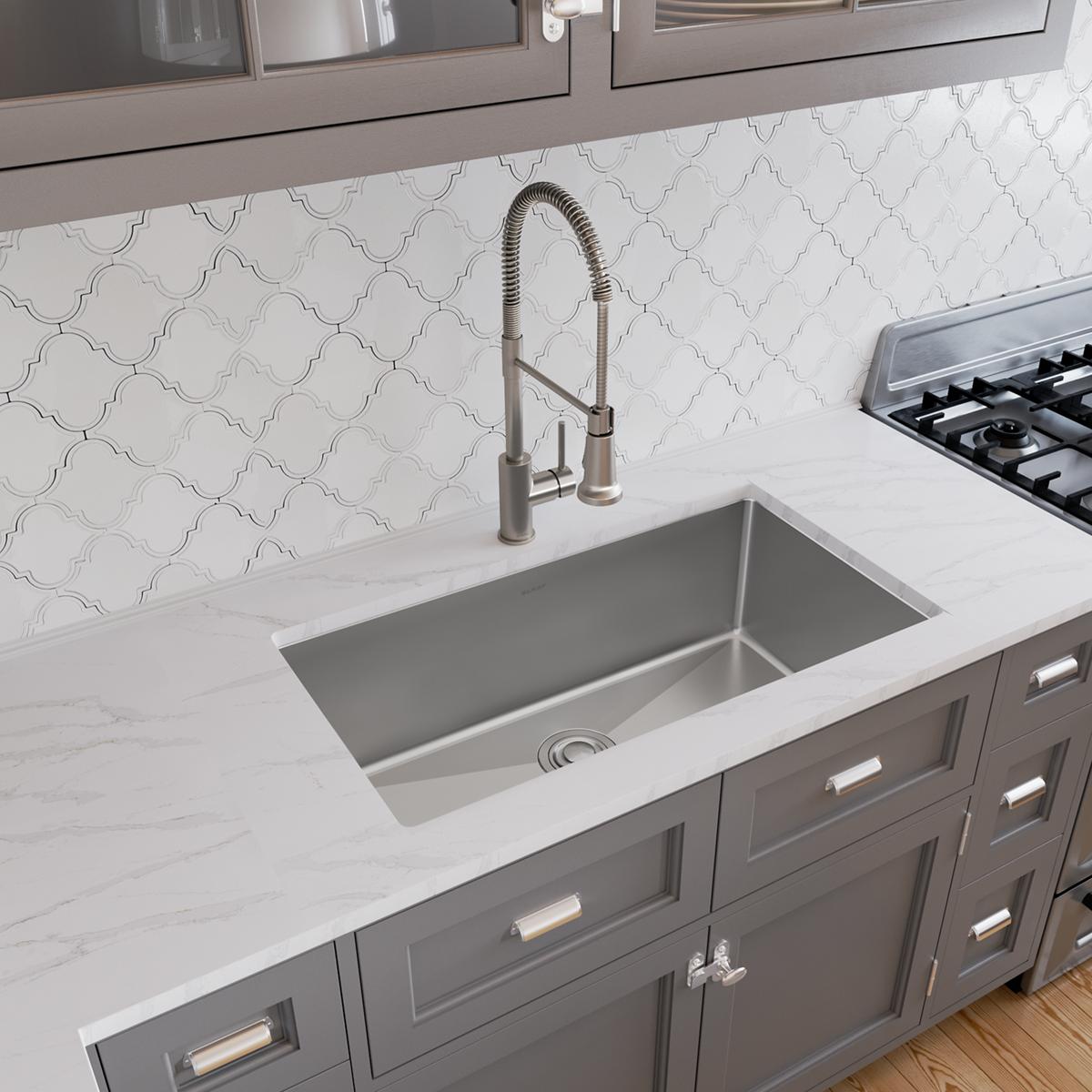 Elkay Crosstown 16 Gauge Stainless Steel Single Bowl Undermount Kitchen Sink with Dimensions of 32-1/2 x 18 x 10 Inches
