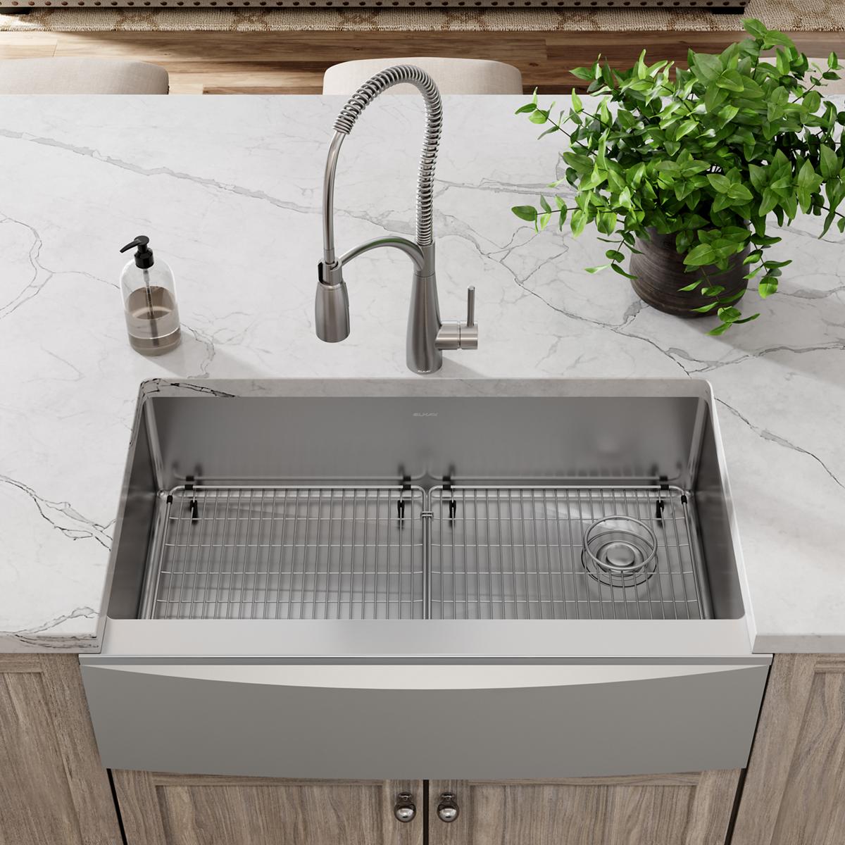 Elkay Crosstown 33-1/8 x 16-1/8 x 1-1/4 Durable Stainless Steel Bottom Grid for Sinks