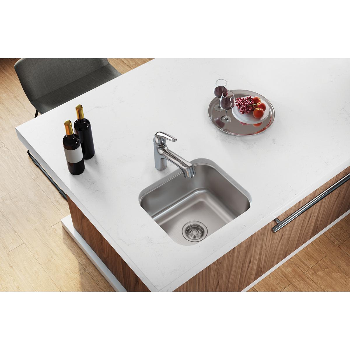 Elkay Dayton Single Bowl Undermount Kitchen Sink - 16.5 Inches by 18.25 Inches by 8 Inches