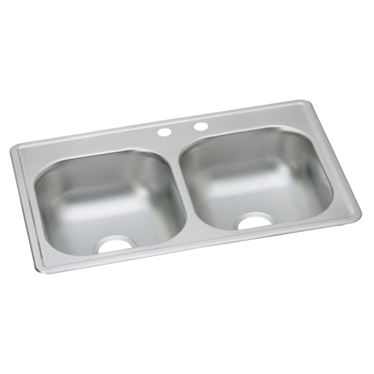 Elkay Dayton 33 x 19 x 8 MR2-Hole Double Bowl Drop-in Sink for Stylish Kitchens