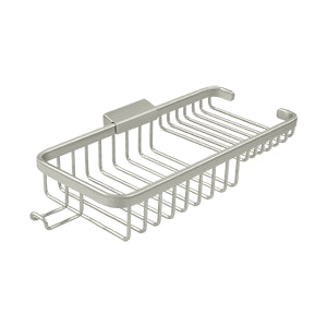 Deltana Solid Brass Rectangular Wire Basket 10-3/8 with Hook for Shower Wall