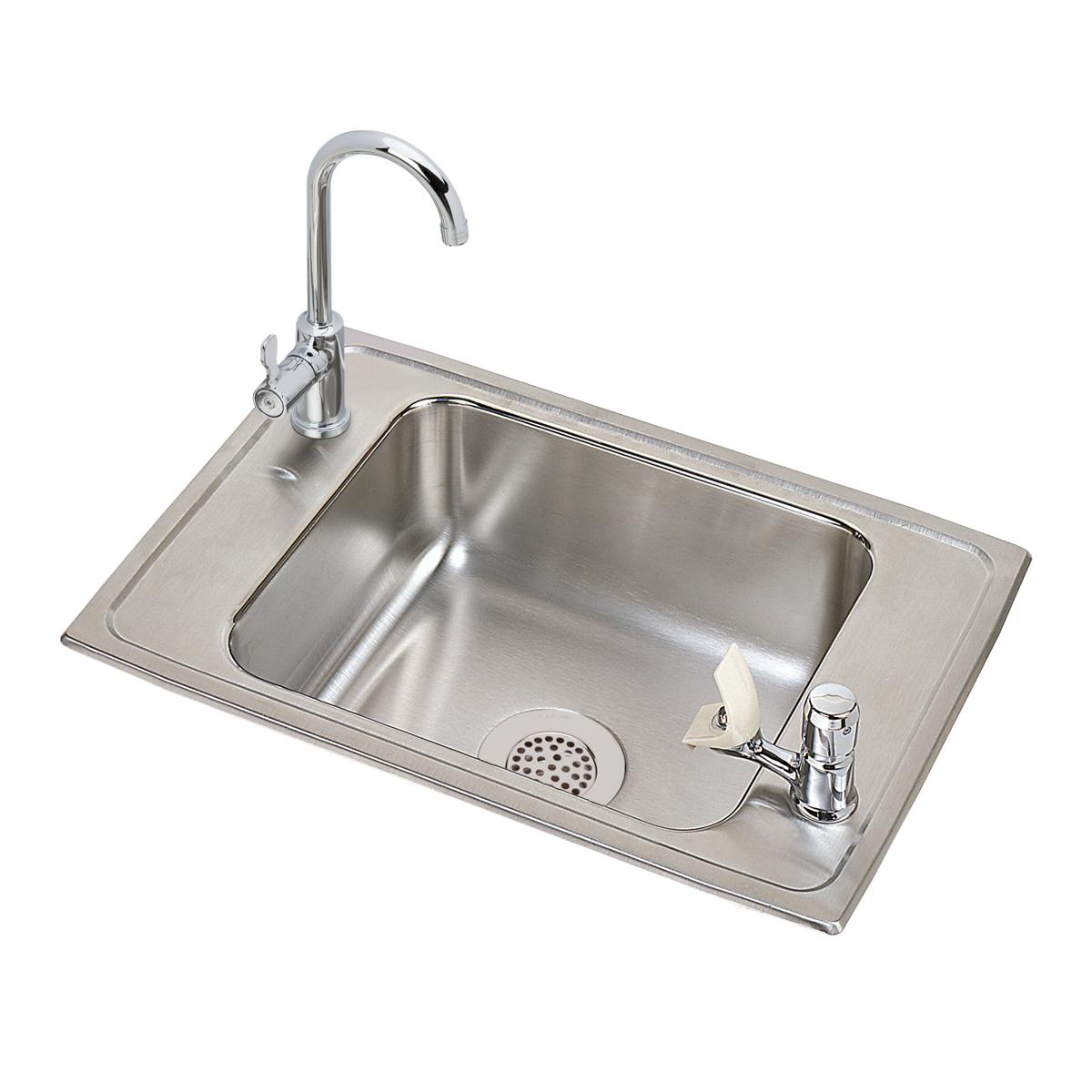 Elkay Celebrity Classroom Drop - in Single Bowl Sink and Faucet Kit with 25 x 17 x 7 - 1/8 Dimensions