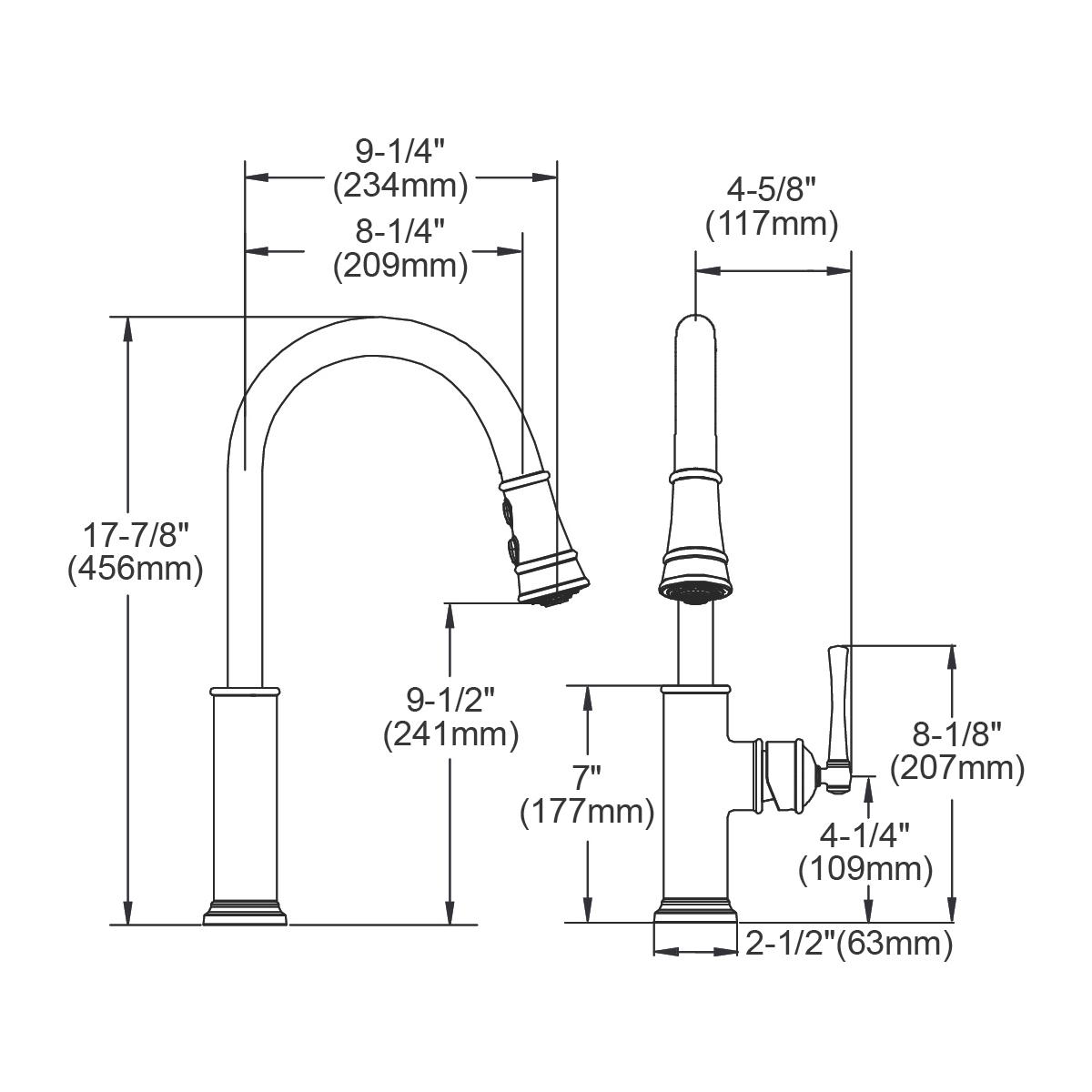 Elkay Explore Single-Hole Kitchen Sink Faucet Featuring a Pull-Down Sprayer and a Forward-Only Lever Handle for Enhanced Kitchen Utility