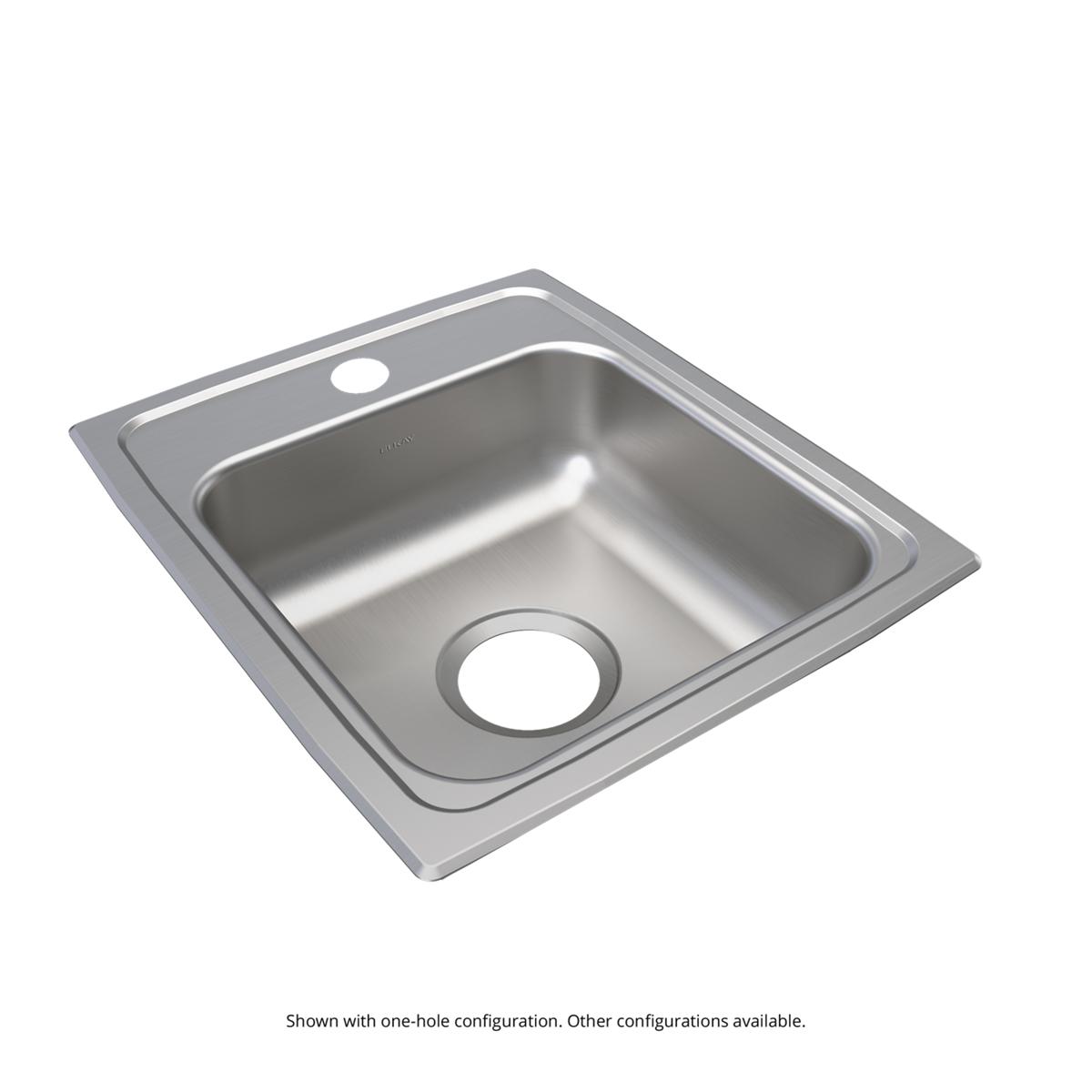 Elkay Lustertone Classic 15 x 17.5 x 6 ADA - Compliant Single Bowl Drop - in Sink with MR2 - Hole