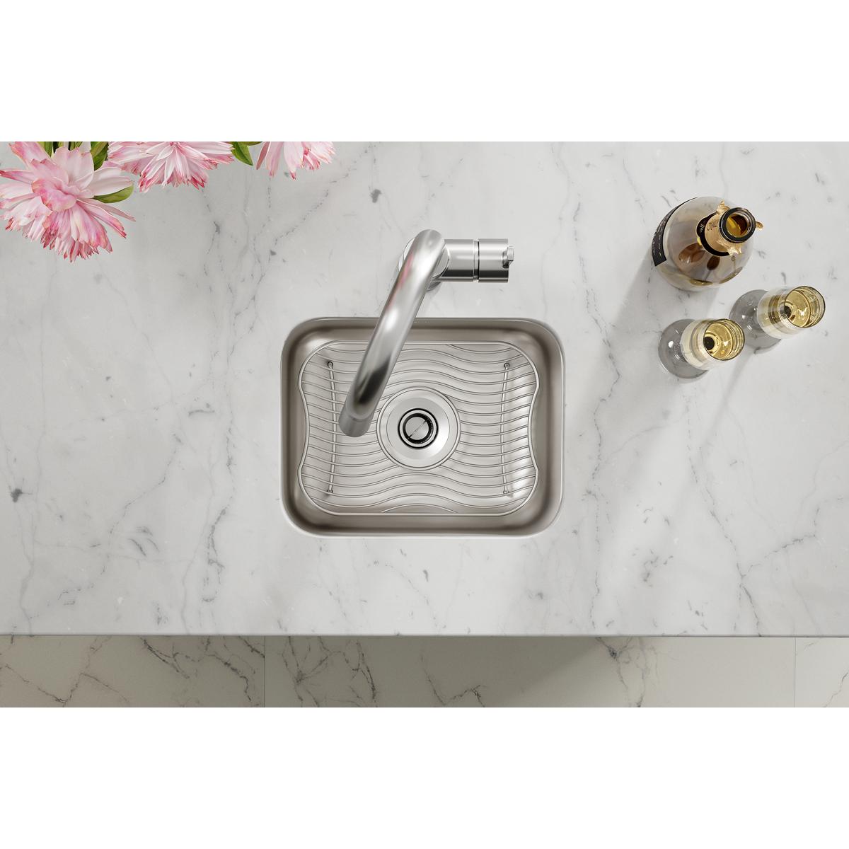Elkay Lustertone Classic Single Bowl Undermount Bar Sink Kit - 14.5 Inches by 11.75 Inches by 7 Inches