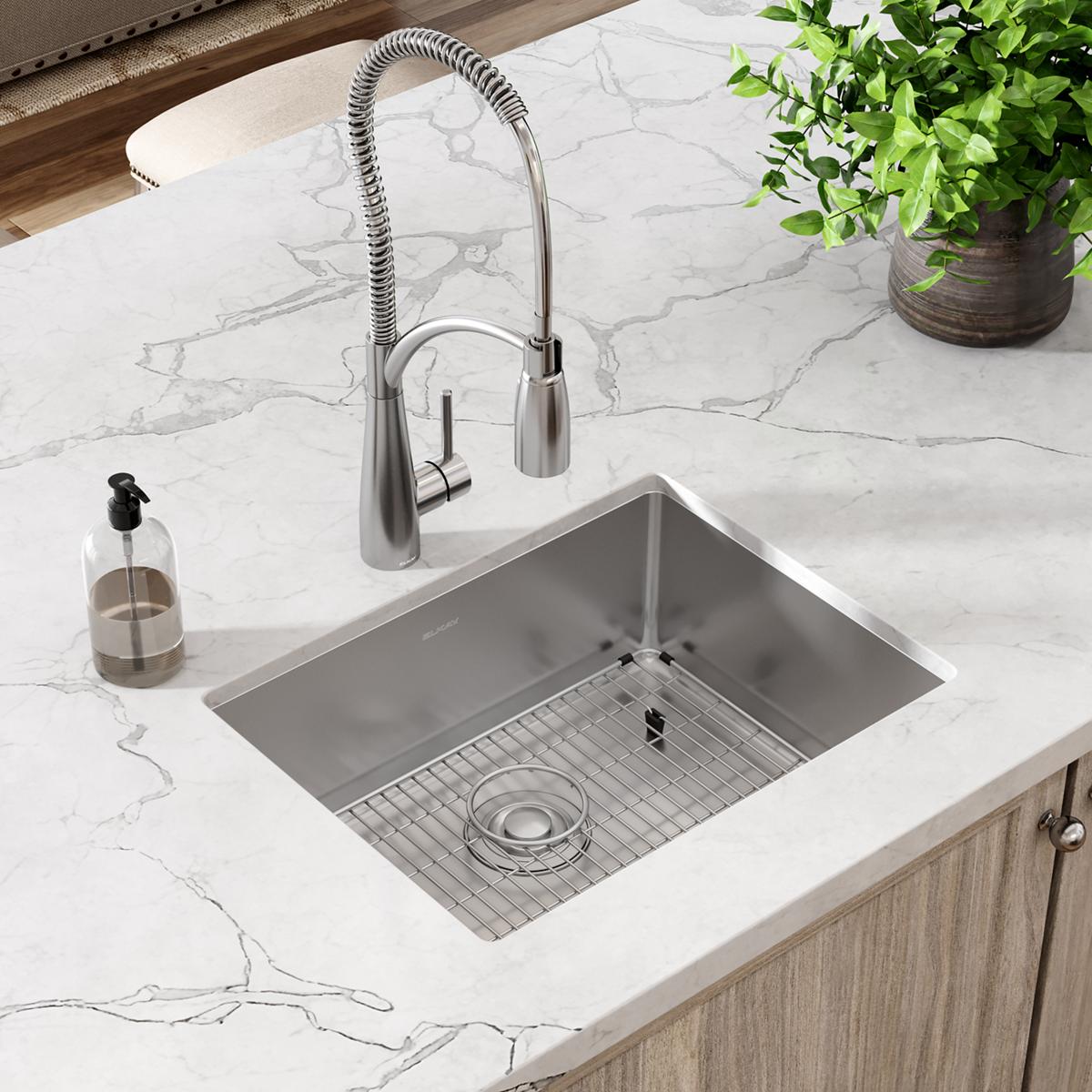 Elkay Crosstown Single Bowl Undermount Kitchen Sink Kit with 16 Gauge Stainless Steel, Measuring 23-1/2 x 18-1/4 x 8 Inches