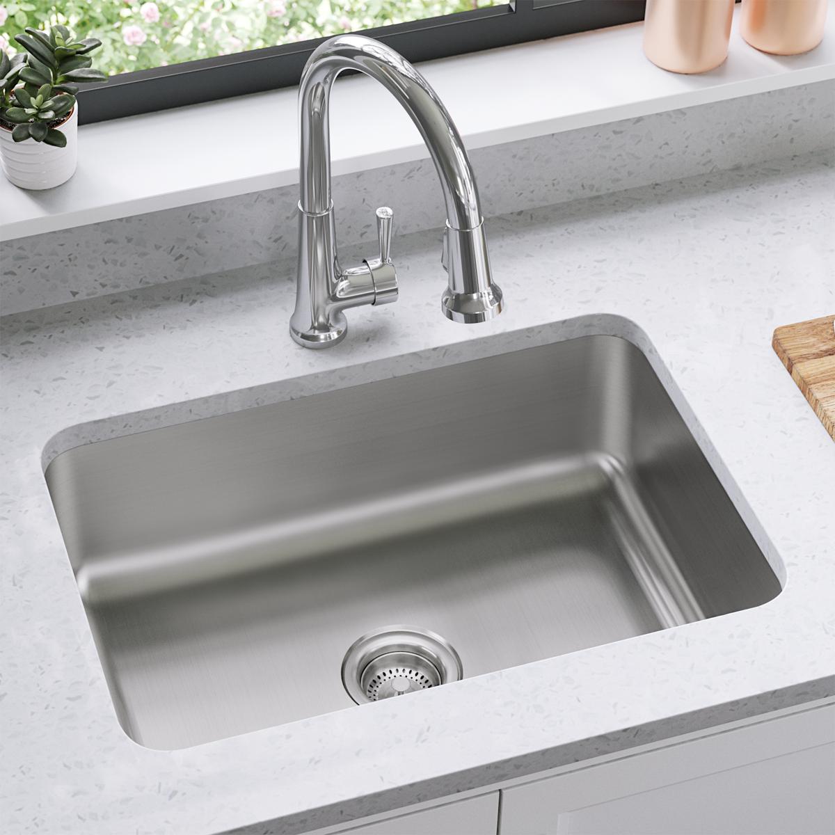 Elkay Dayton 27 x 22 x 8 Stainless Steel Single Bowl Dual Mount Sink with 2 Holes