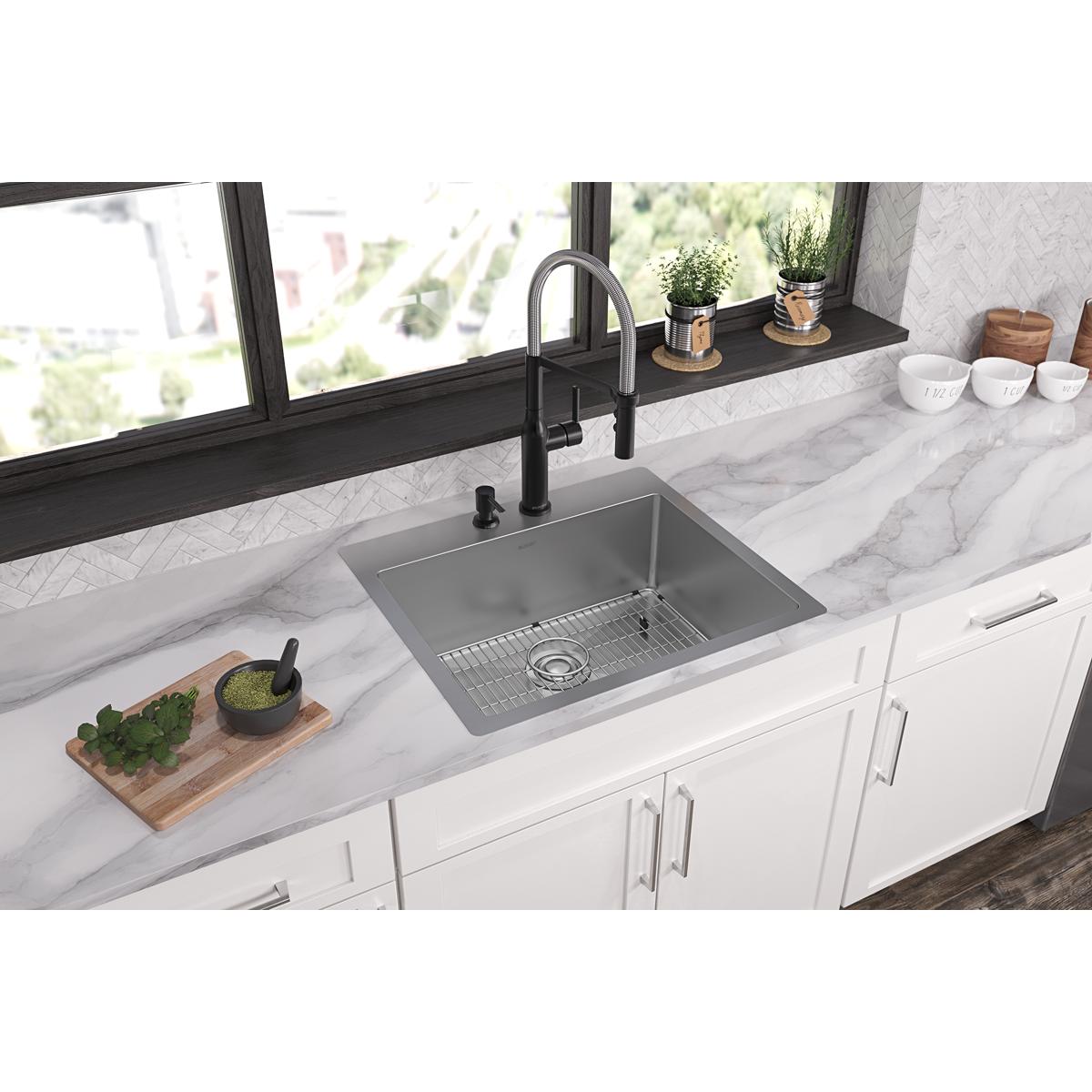 Elkay Crosstown 18 Gauge 25x22x9 Single - Bowl Dual - Mount Stainless Steel Sink Kit