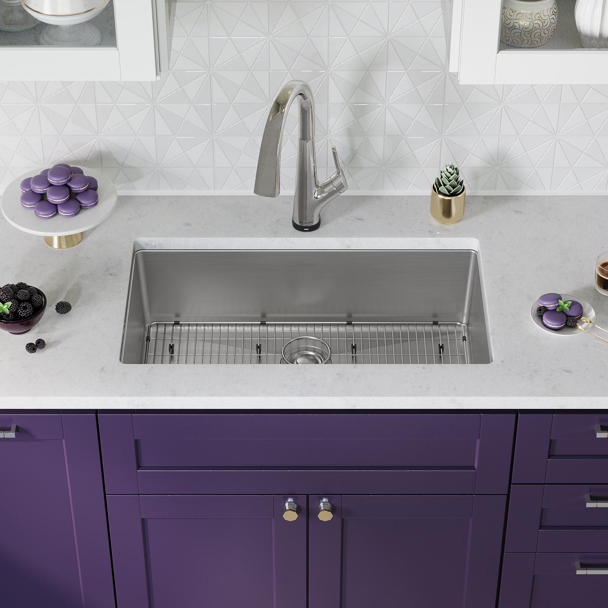 Elkay Crosstown 18 Gauge 33x22x9 Single Bowl Dual-Mount Sink Kit with Filtered Water Faucet