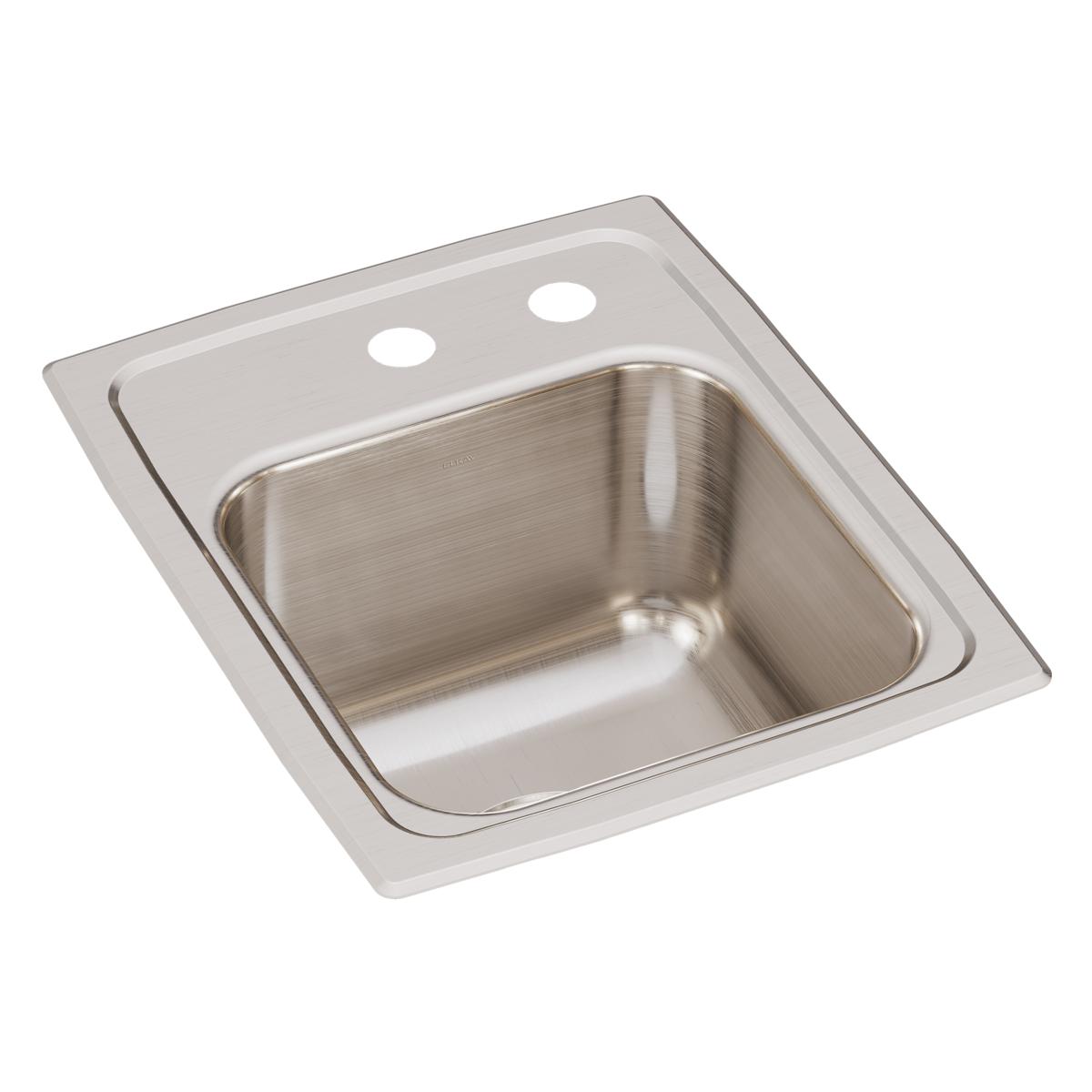 Elkay Lustertone Classic 13x16x7-5/8 Single Bowl Drop-in Sink with MR2 Holes