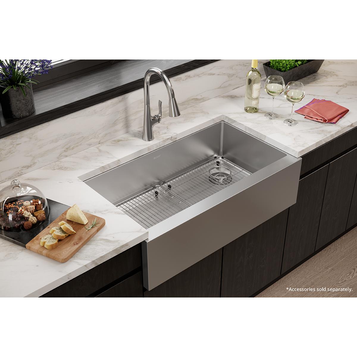 Elkay Crosstown 16 Gauge Extra-Deep Single Bowl Tall Farmhouse Kitchen Sink
