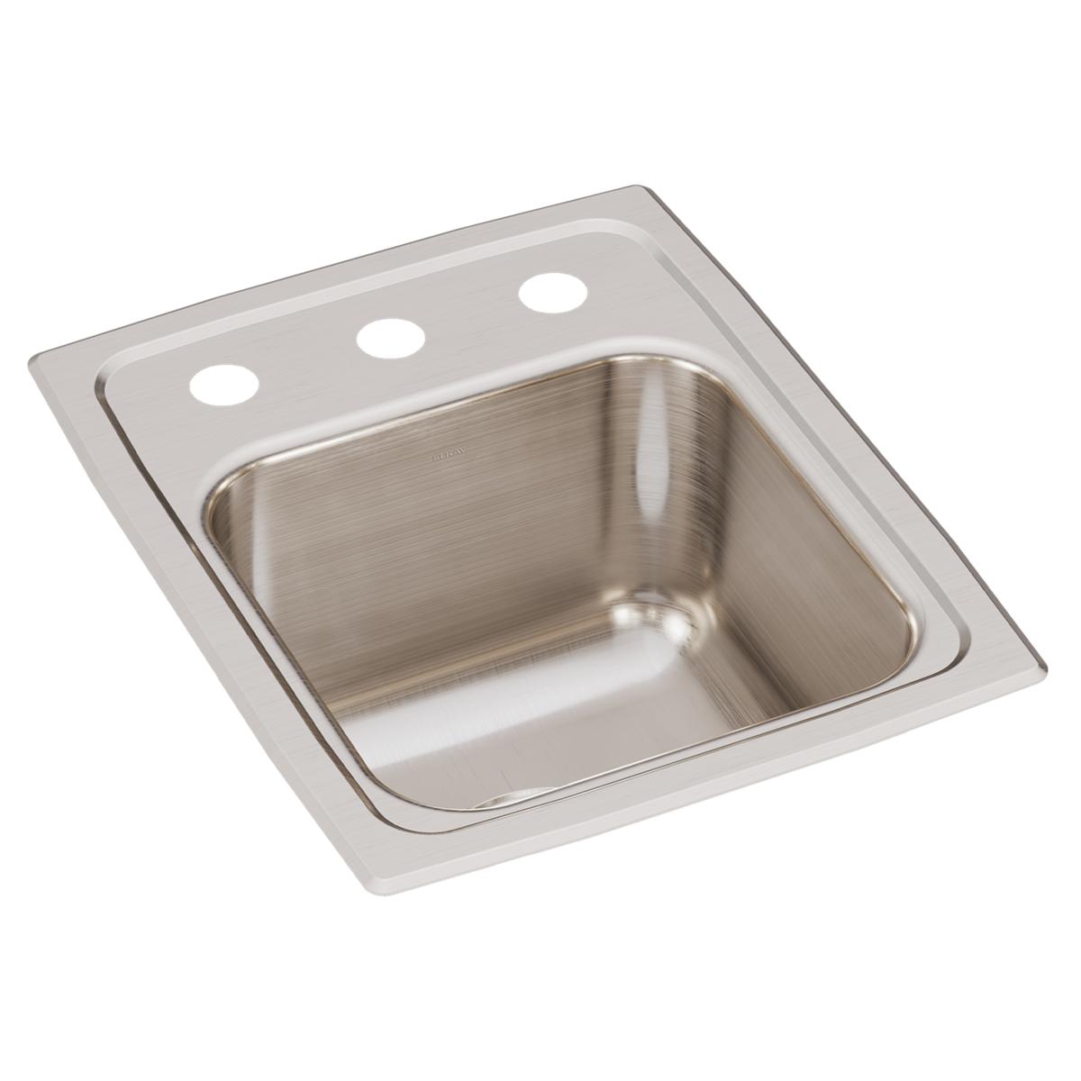 Elkay Lustertone Classic 13 x 16 x 7-5/8 Inch Single Bowl Drop-in Kitchen Sink with Quick-clip Mounting System