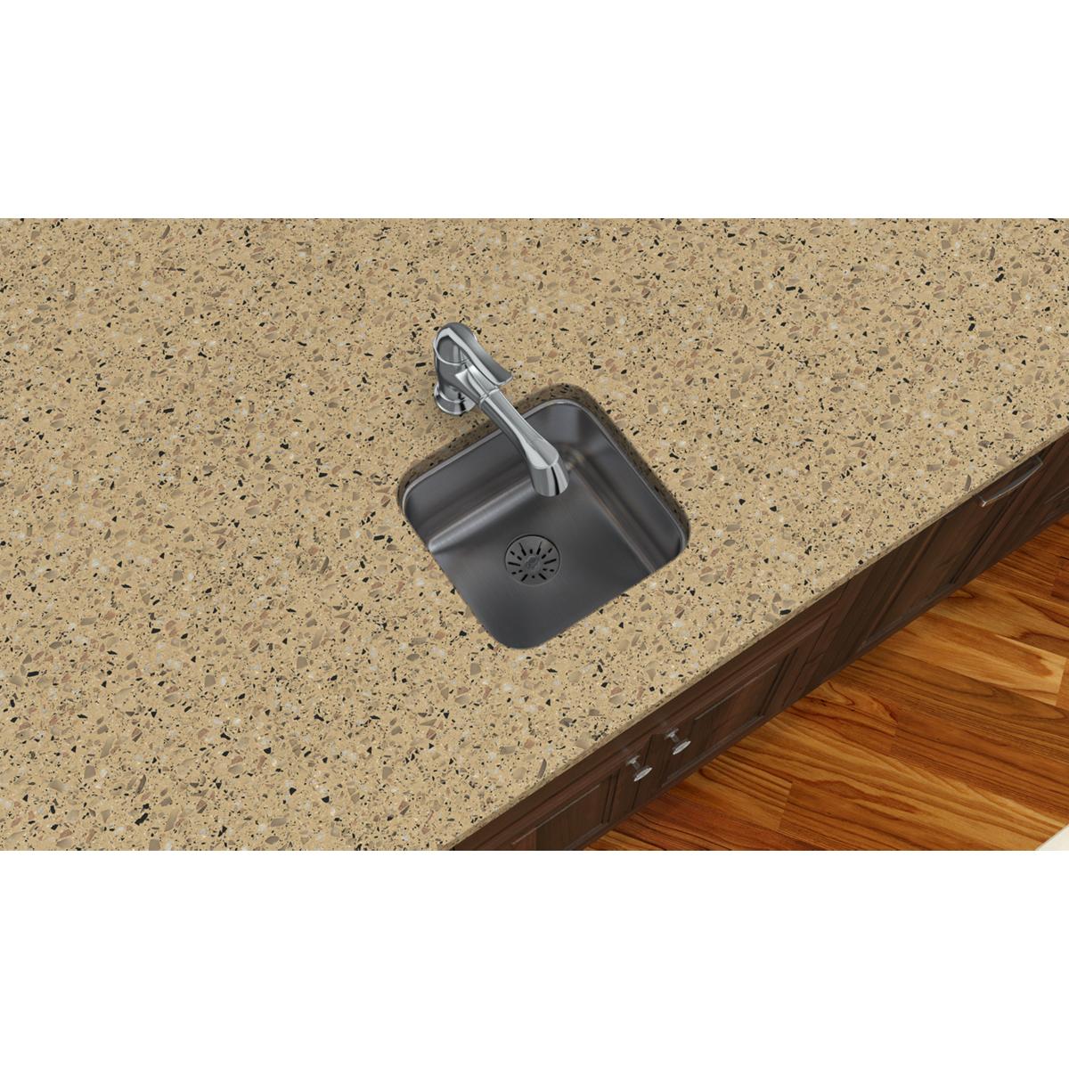 Elkay Lustertone Classic 14.5x14.5x7 Single Bowl Undermount Sink with Hygienic Perfect Drain