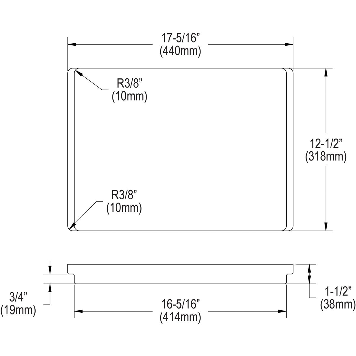 Elkay Premium Hardwood Kitchen Cutting Board with Dimensions 12-1/2 x 17-5/16 x 1-1/2