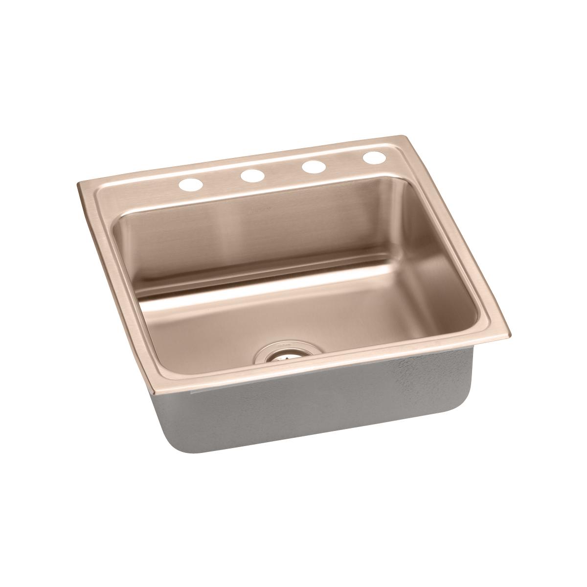 Elkay CuVerro Antimicrobial 22x22x6 Single Bowl Drop-in ADA Kitchen Sink