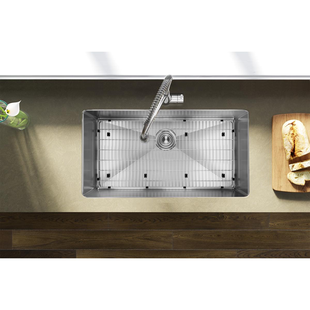 Elkay Crosstown 16-Gauge Single Bowl Undermount Sink Kit, 32.5x18x10