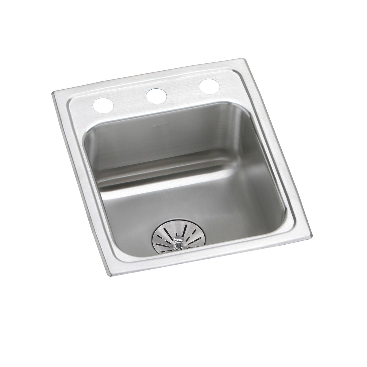 Elkay Lustertone Classic 13 x 16 x 6-1/2 Inch MR2-Hole Single Bowl Drop-in ADA-compliant Kitchen Sink with Innovative Perfect Drain System