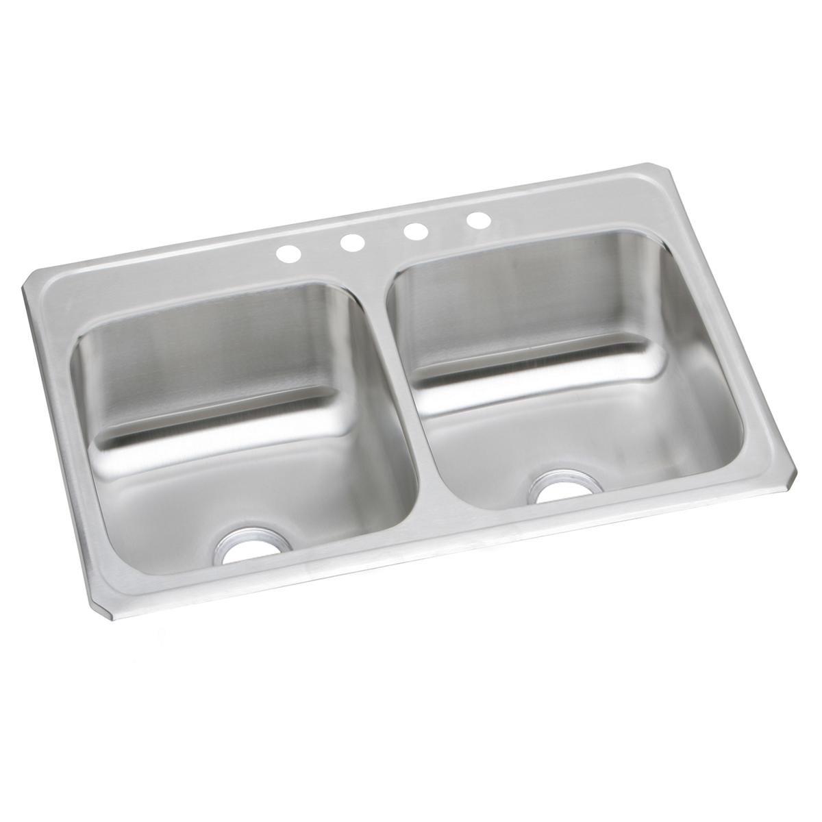 Elkay Celebrity 33 x 21-1/4 x 6-7/8, Premium Equal Double Bowl Drop-in Kitchen Sink