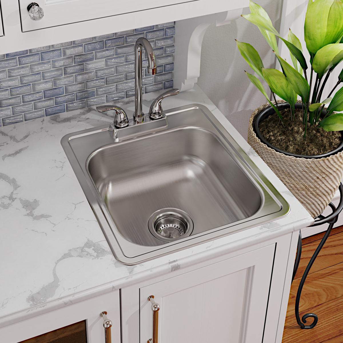 Elkay Dayton 22-Gauge Stainless Steel 17 x 19 x 6-1/8 Single Bowl Drop-in Bar Sink