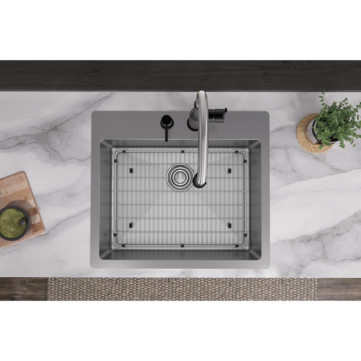 Elkay Crosstown 18 Gauge 25x22x9 Single - Bowl Dual - Mount Stainless Steel Sink Kit