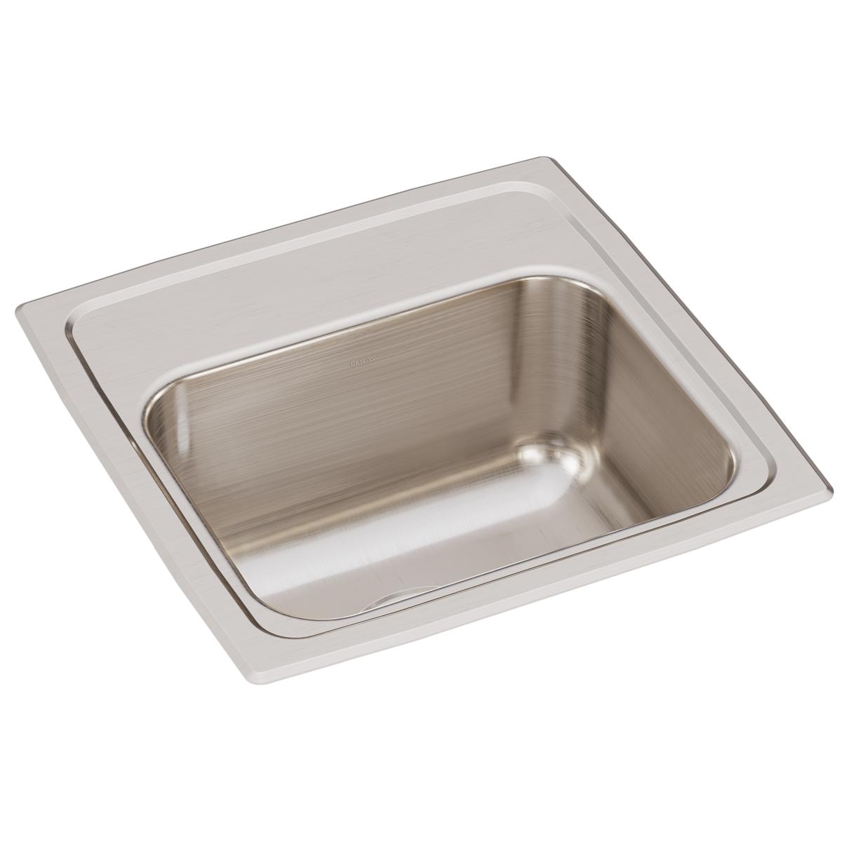 Elkay Lustertone Classic 15 x 15 x 7-1/8 Single Bowl Drop-in Bar Sink with 3-1/2
