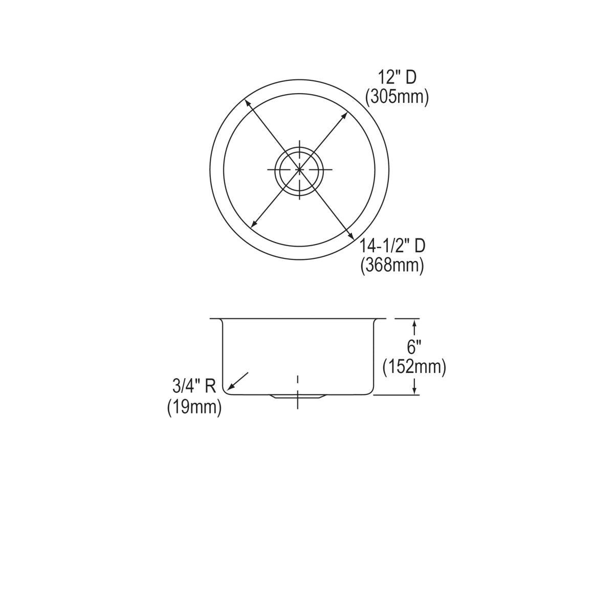 Elkay Dayton High - Quality 14 - 3/8 x 14 - 3/8 x 6 Single Bowl Undermount Stainless Steel Sink