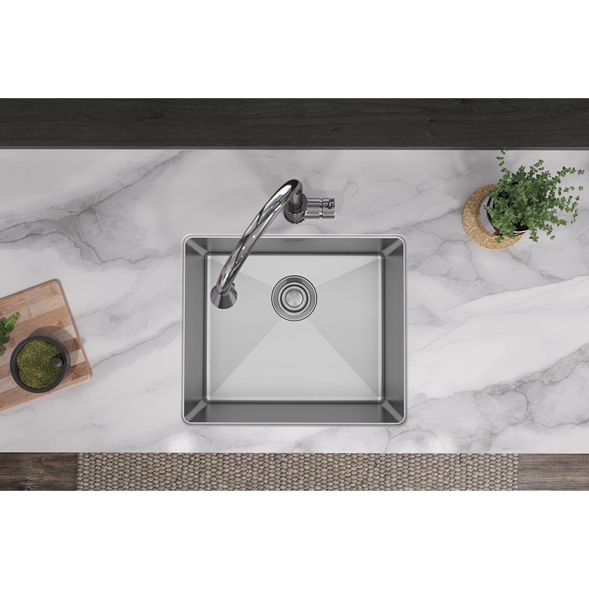 Elkay Crosstown Single Bowl Undermount Kitchen Sink - 16 Gauge, 21-1/2 Inches by 18-1/2 Inches by 10 Inches