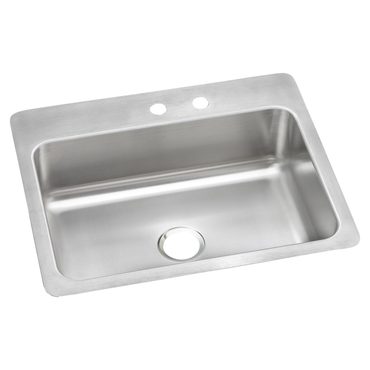 Elkay Dayton 27 x 22 x 8 Stainless Steel Single Bowl Dual Mount Sink with 2 Holes