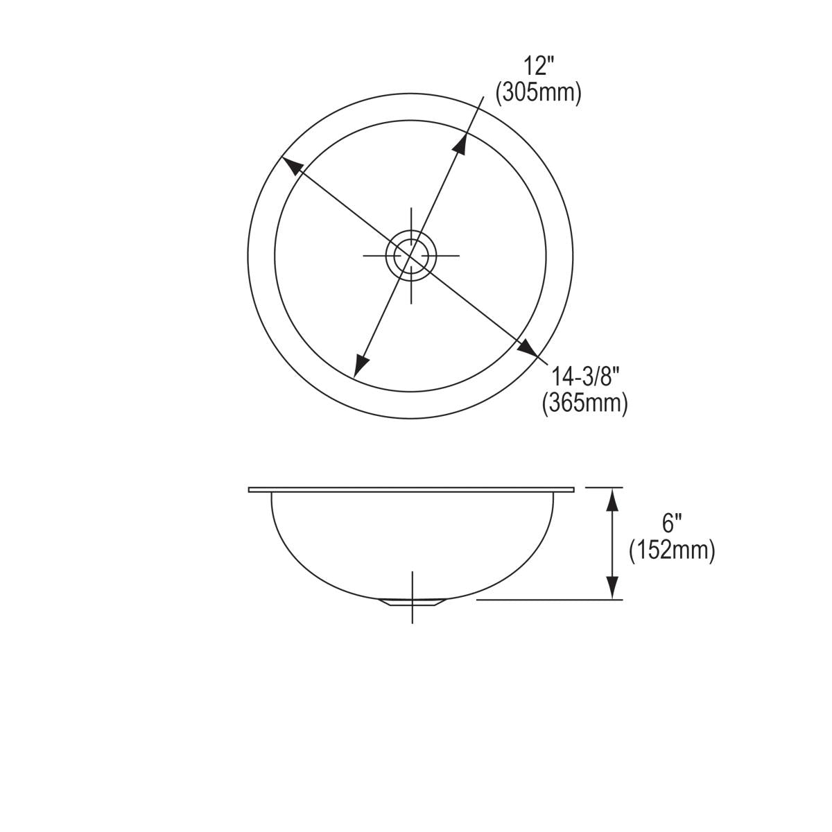 Elkay CuVerro Antimicrobial Copper Bathroom Undermount Single Bowl Sink with Dimensions of 14-3/8 x 14-3/8 x 6 Inches