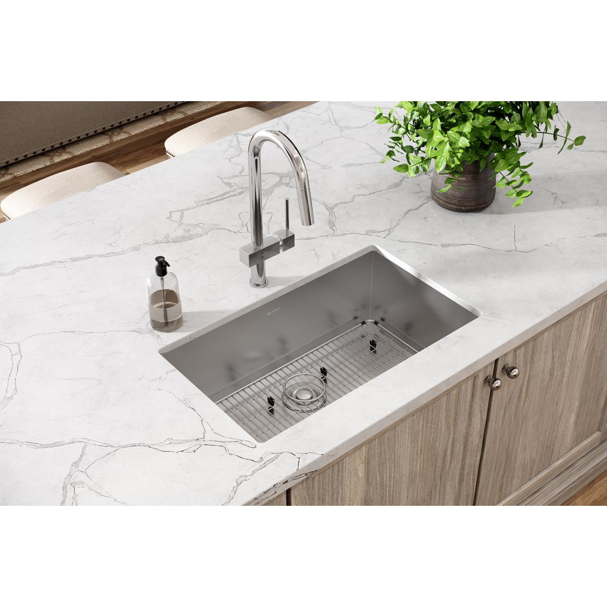 Elkay Crosstown Single Bowl Undermount Kitchen Sink Kit - 16 Gauge, 30.5 x 18.5 x 10 Inches