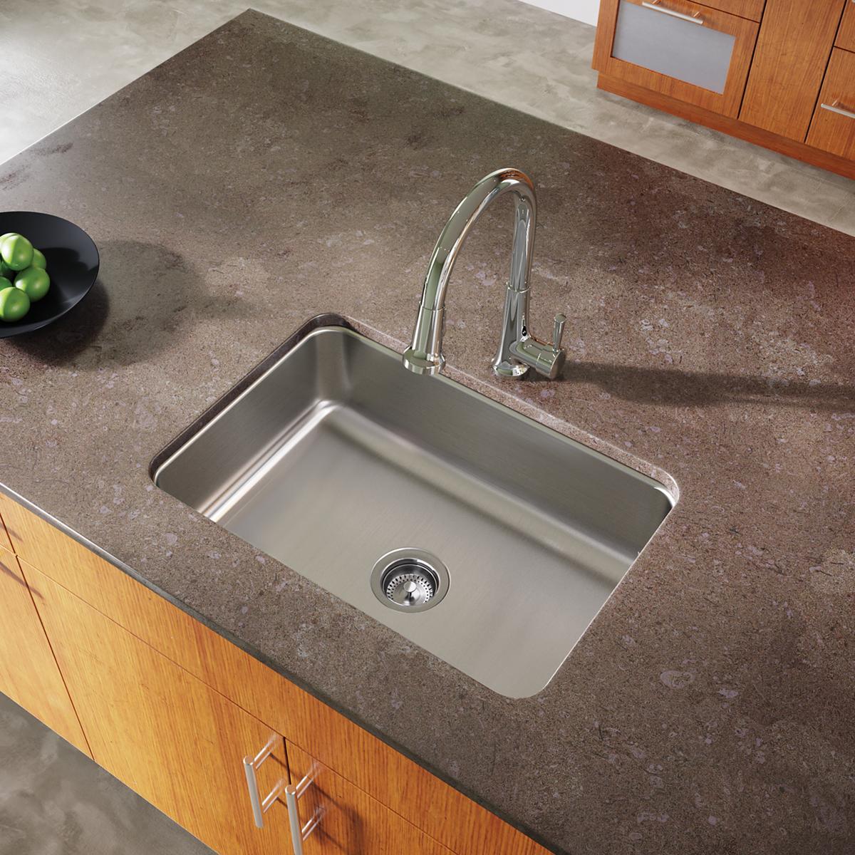 Elkay Dayton High - Quality 18 - Gauge Stainless Steel Single Bowl Undermount Kitchen Sink with Dimensions 26 - 1/2 x 18 - 1/2 x 8