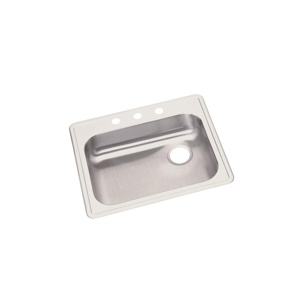 Elkay Dayton 25-Inch by 22-Inch by 5-3/8-Inch MR2-Hole Single Bowl Drop-in Kitchen Sink with Right Drain for Enhanced Kitchen Functionality
