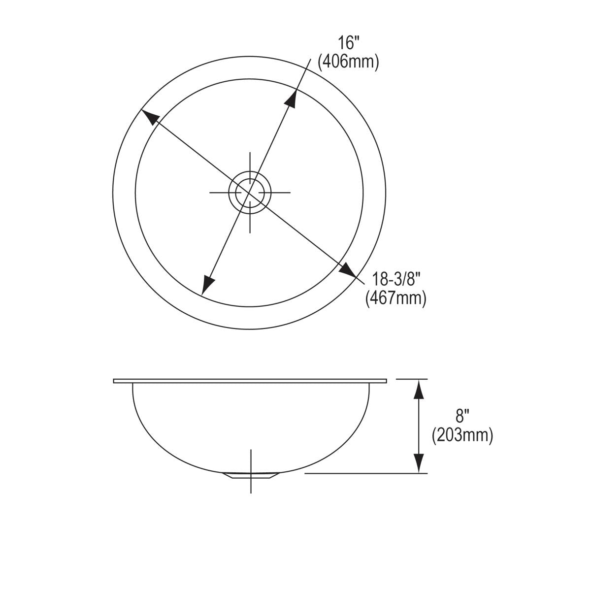 Elkay CuVerro Antimicrobial Copper Undermount Single Bowl Bathroom Sink, 18-3/8 x 18-3/8 x 8
