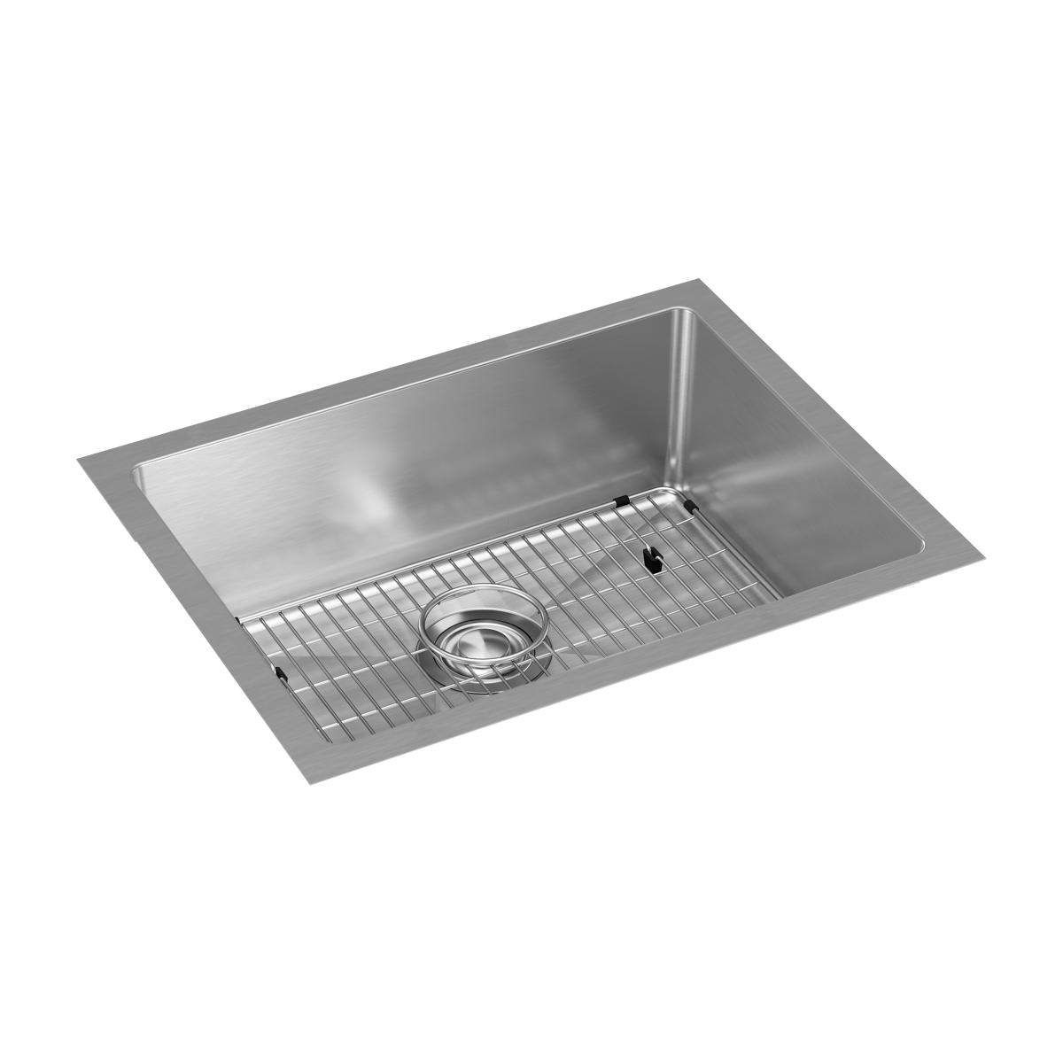 Elkay Crosstown Single Bowl Undermount Kitchen Sink Kit with 16 Gauge Stainless Steel, Measuring 23-1/2 x 18-1/4 x 8 Inches