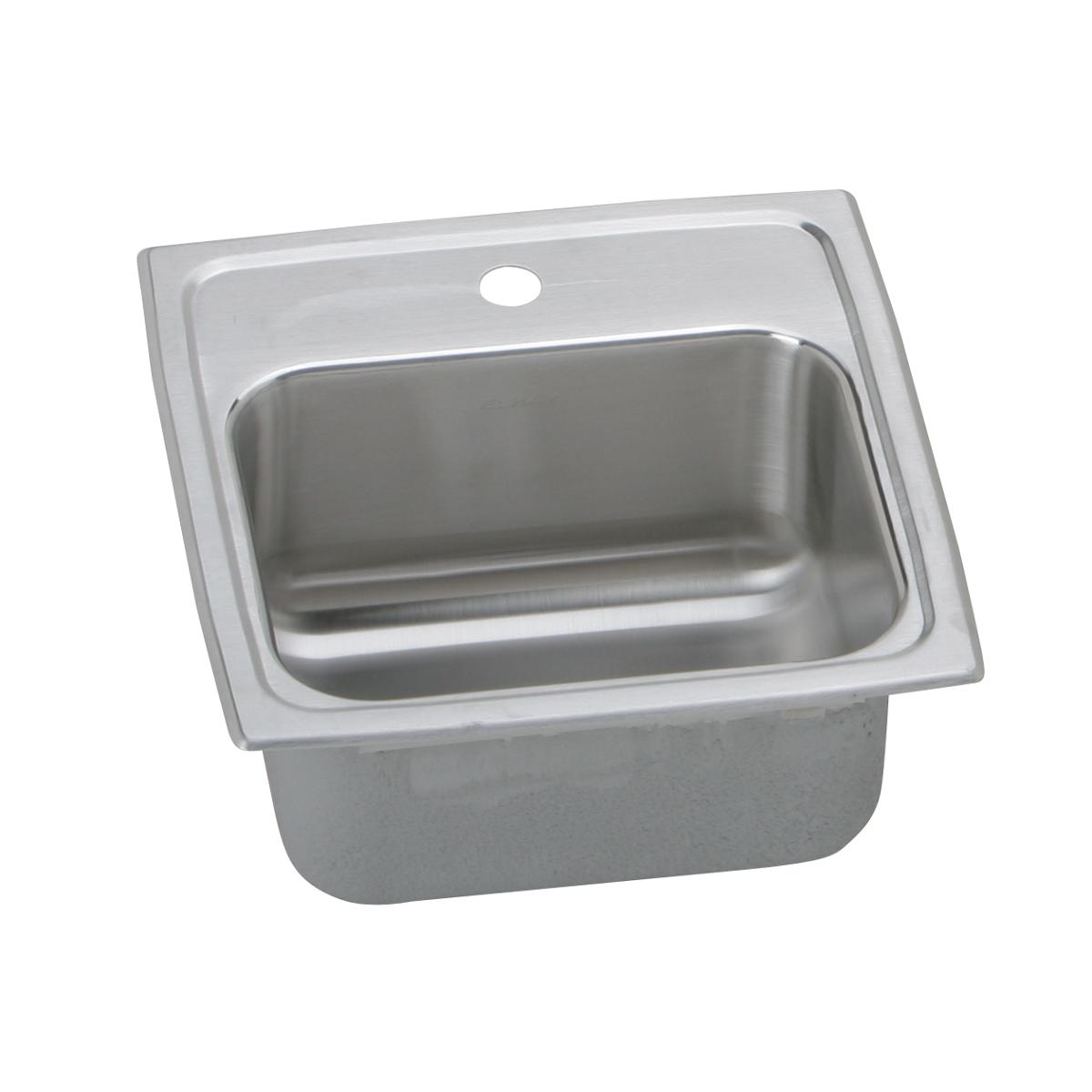 Elkay Lustertone Classic 15 x 15 x 6-1/8 Single Bowl Drop-in Bar Sink with Easy Quick-clip