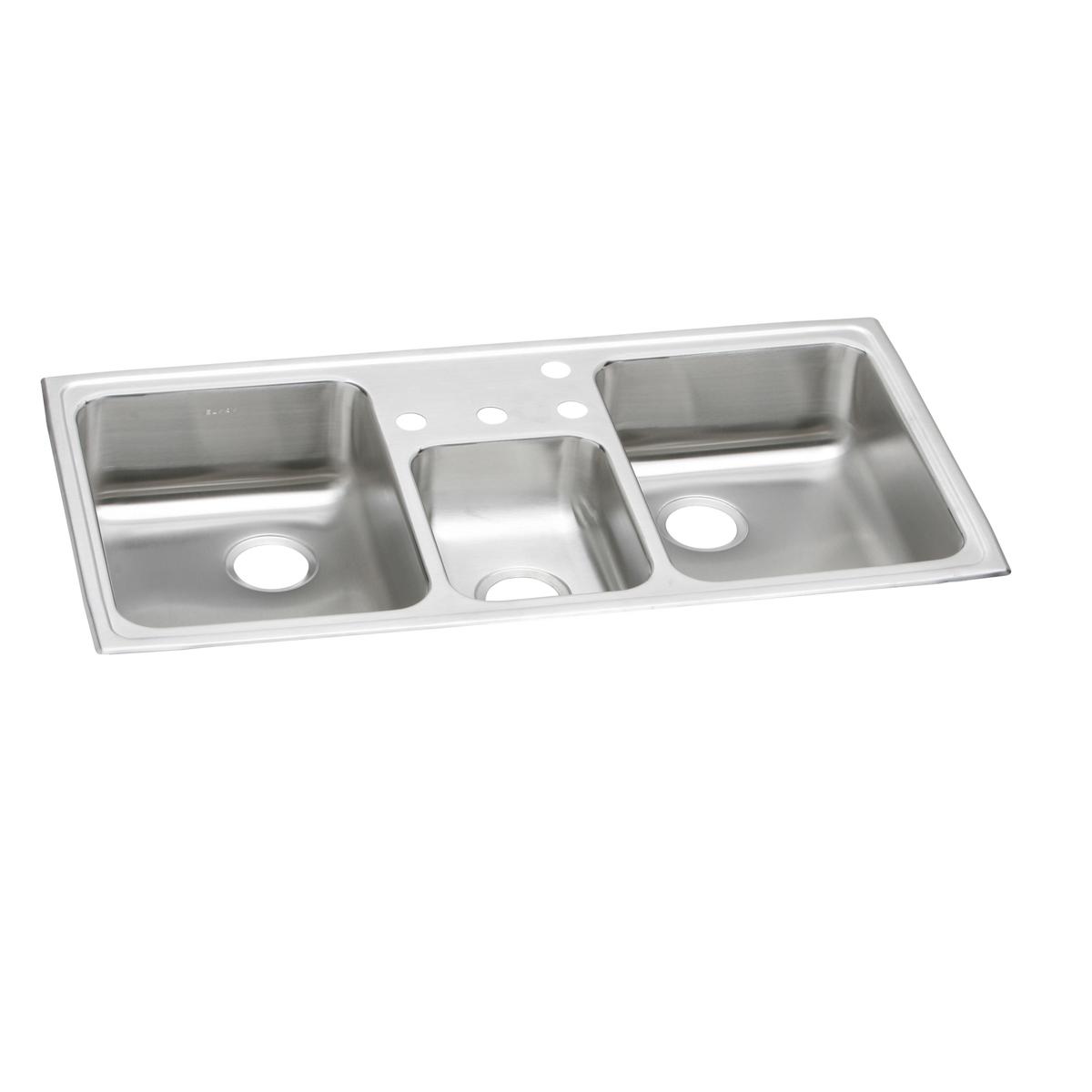 Elkay Celebrity Premium 43 Inches by 22 Inches by 7-1/8 Inches Triple Bowl Drop-in Kitchen Sink