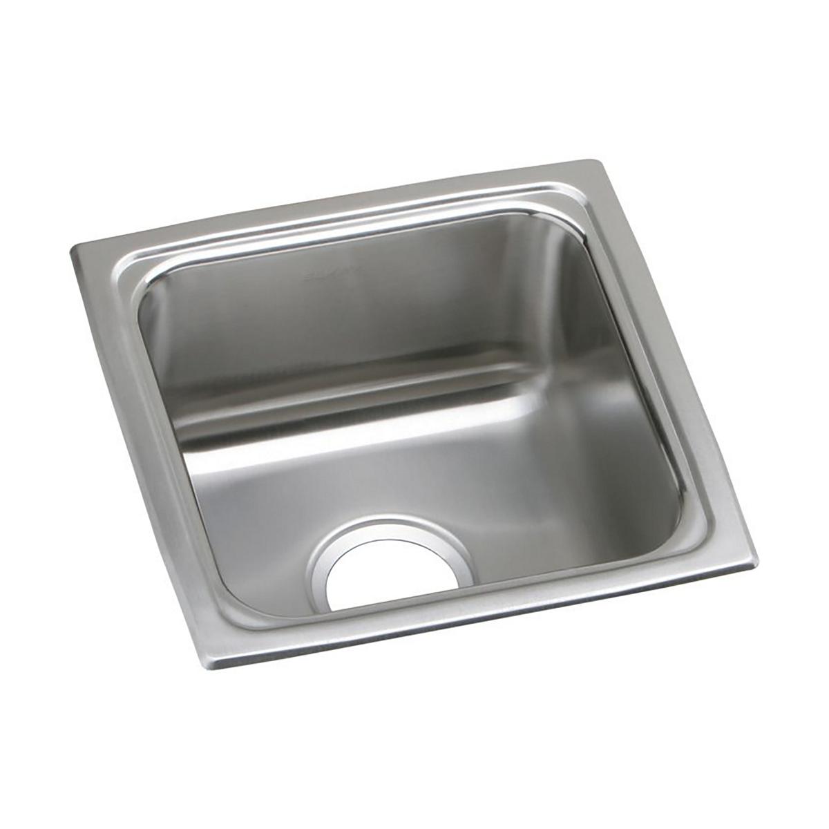 Elkay Lustertone Classic 15 x 15 x 7-5/8 Single Bowl Drop-in Stainless Steel Bar Sink
