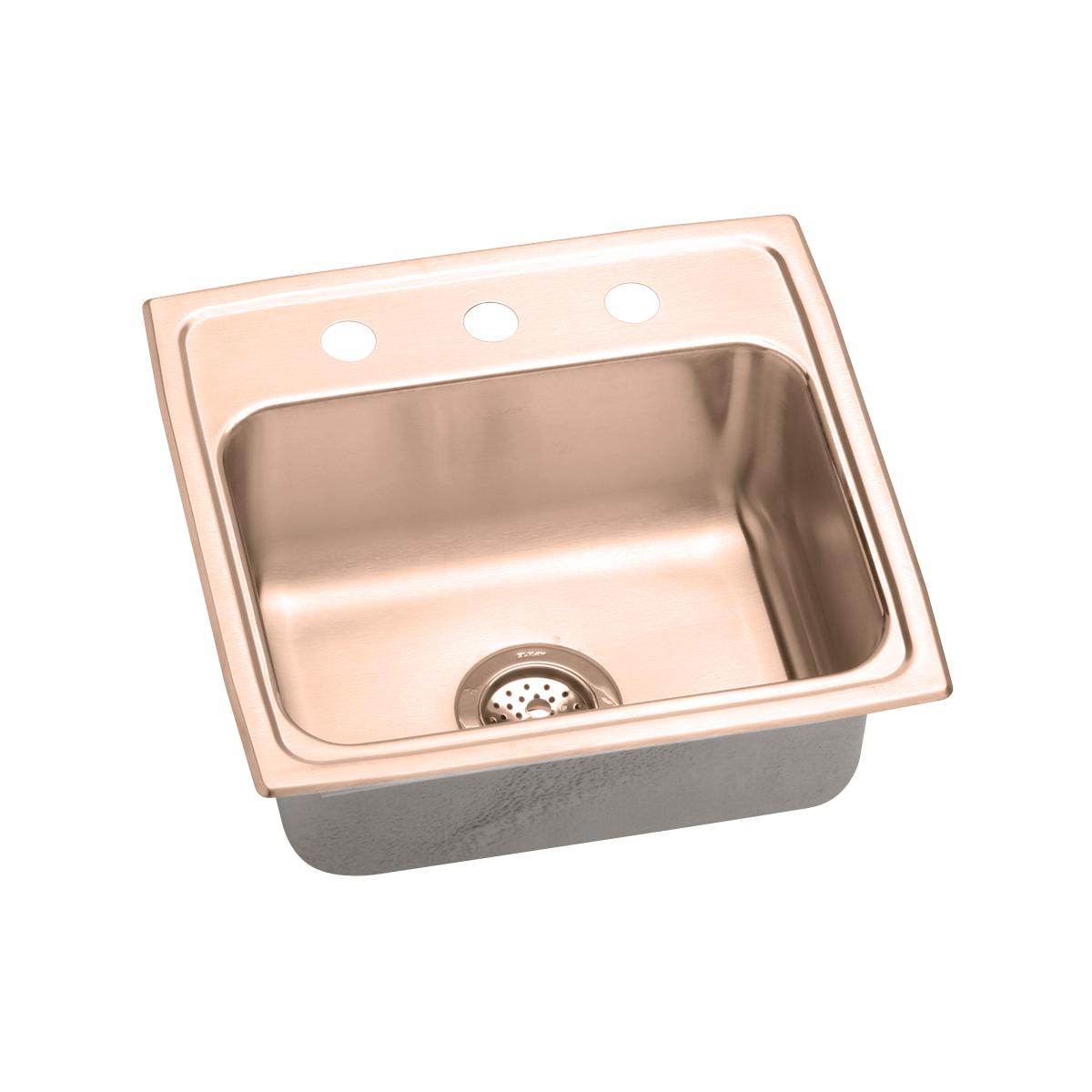 Elkay CuVerro Antimicrobial Copper 19.5x19x6.5 Single - Bowl Drop - in ADA - Compliant Sink
