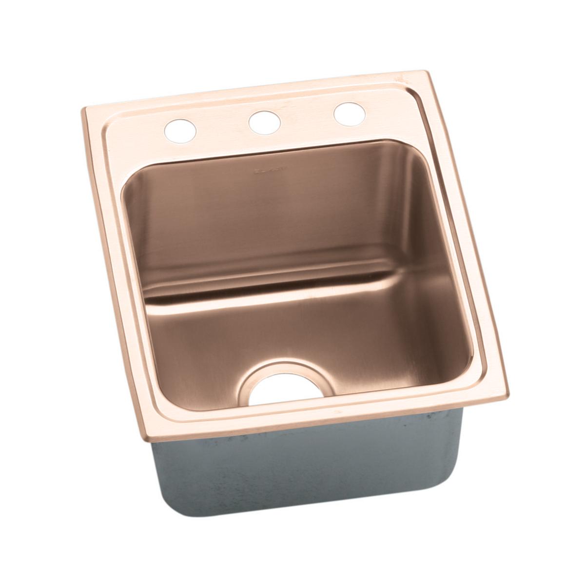 Elkay CuVerro Antimicrobial Copper Single Bowl Drop - in Kitchen Sink Measuring 17 Inches by 22 Inches by 10 - 1/8 Inches