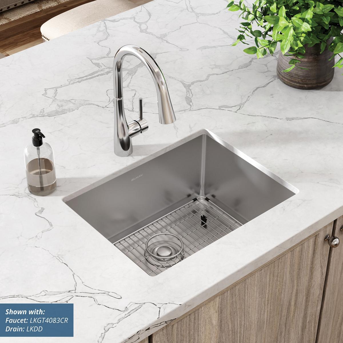 Elkay Crosstown 16 Gauge Stainless Steel Single Bowl Undermount Kitchen Sink Kit with 23-1/2 x 18-1/4 x 10 Dimensions